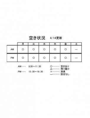 空き状況